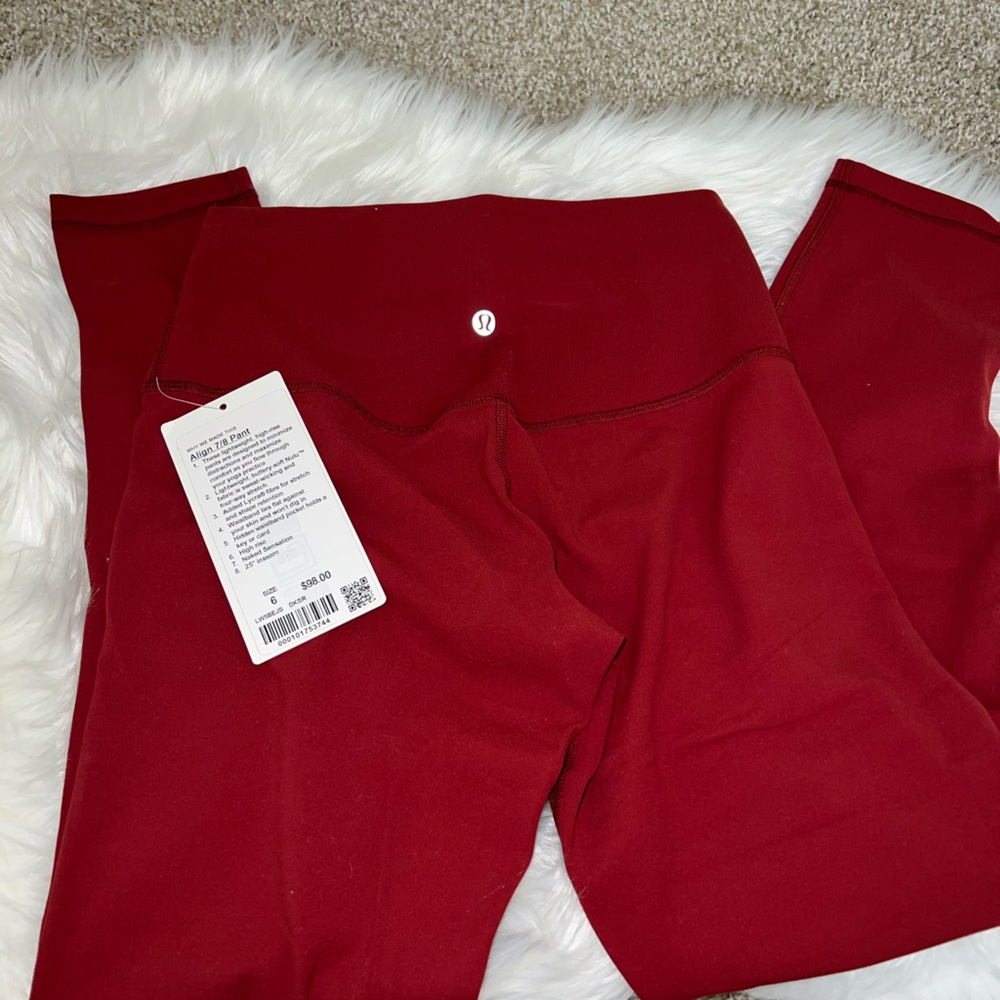 Lululemon align in color dark sports red